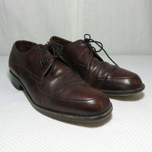 Freeman Free-Flex Mens Dress Oxford Shoes Size 8 EE Extra Wide Brown Leather - Picture 1 of 11